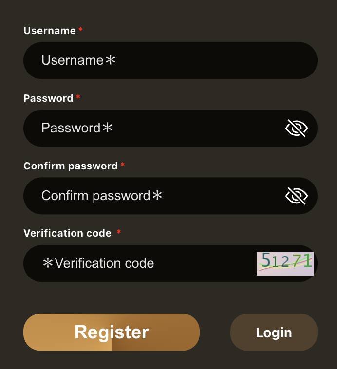 Registration page - preview